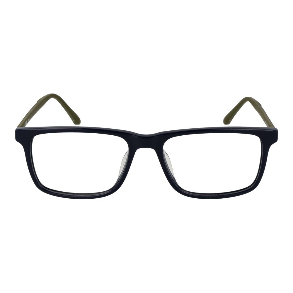 Fila blue rubber glasses frames with clear lenses, lightweight and flexible for comfortable everyday wear.
