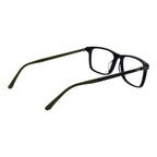 Fila blue rubber glasses frames with clear lenses, showcasing a sleek, modern design for stylish eyewear.
