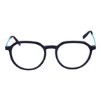 Fila blue stainless steel glasses frames with sleek design and adjustable temples, ideal for stylish eyewear.