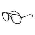 Fila black stainless steel glasses frames with sleek design and clear lenses, stylish eyewear for everyday wear.
