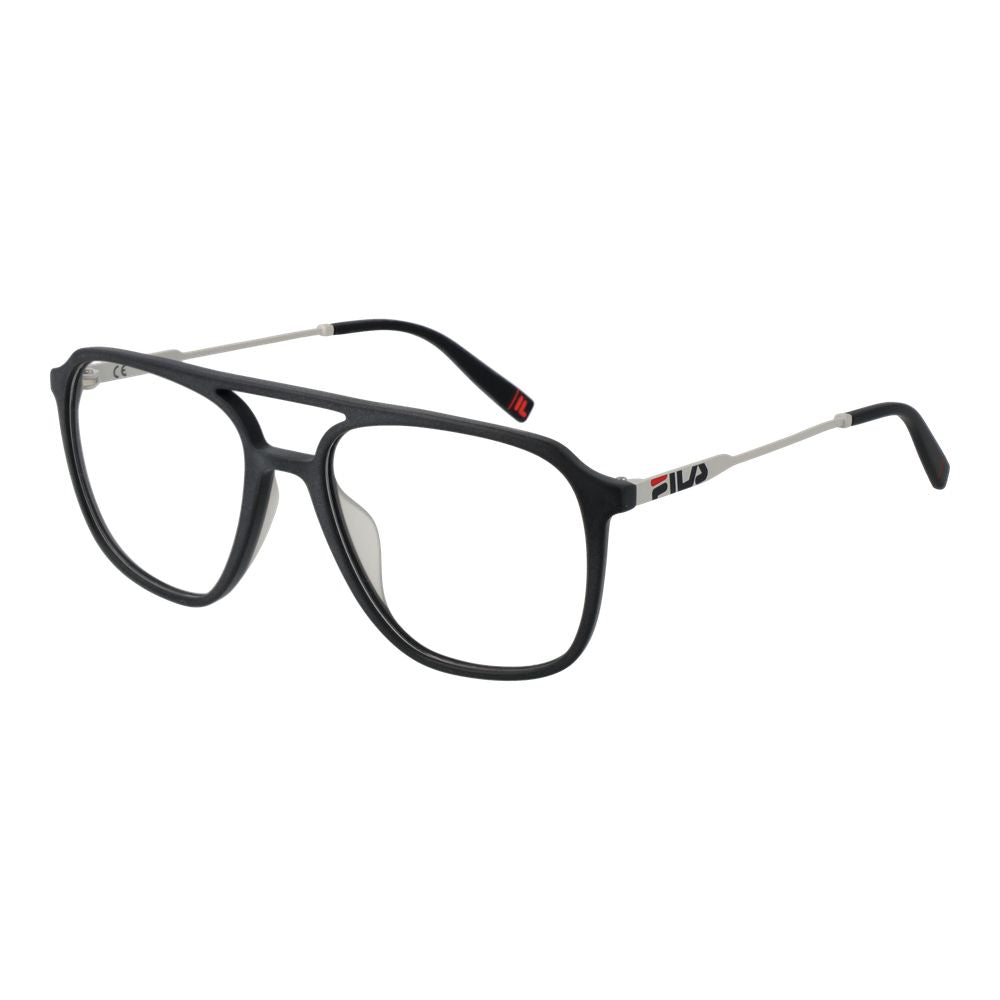 Gray plastic Fila glasses frames with a sleek, modern design shown from a front view.