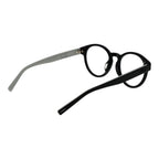 Fila black cellulose acetate glasses frames, stylish and lightweight eyewear with a classic design, shown from a front view.