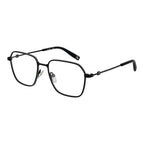 Fila black stainless steel glasses frames, sleek and modern design with clear lenses, lightweight and durable for everyday wear.