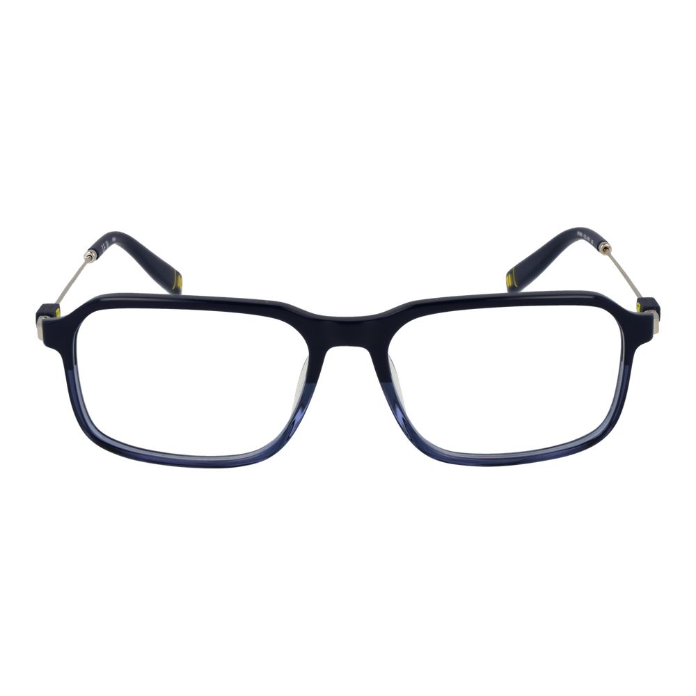 Fila blue metal glasses frames with sleek design and adjustable nose pads, ideal for stylish eyewear.