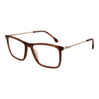 Lozza brown metal glasses frames with clear lenses, lightweight design, and sleek modern style for everyday wear.