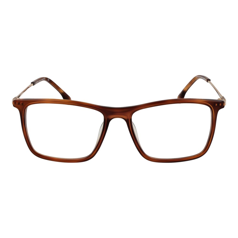Lozza brown metal glasses frames with clear lenses, stylish and lightweight for everyday wear.