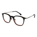 Lozza brown metal glasses frames with clear lenses, stylish and lightweight design suitable for everyday wear.