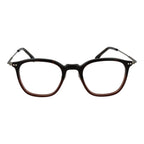 Lozza brown metal glasses frames with clear lenses, featuring a sleek, modern design for stylish eyewear.