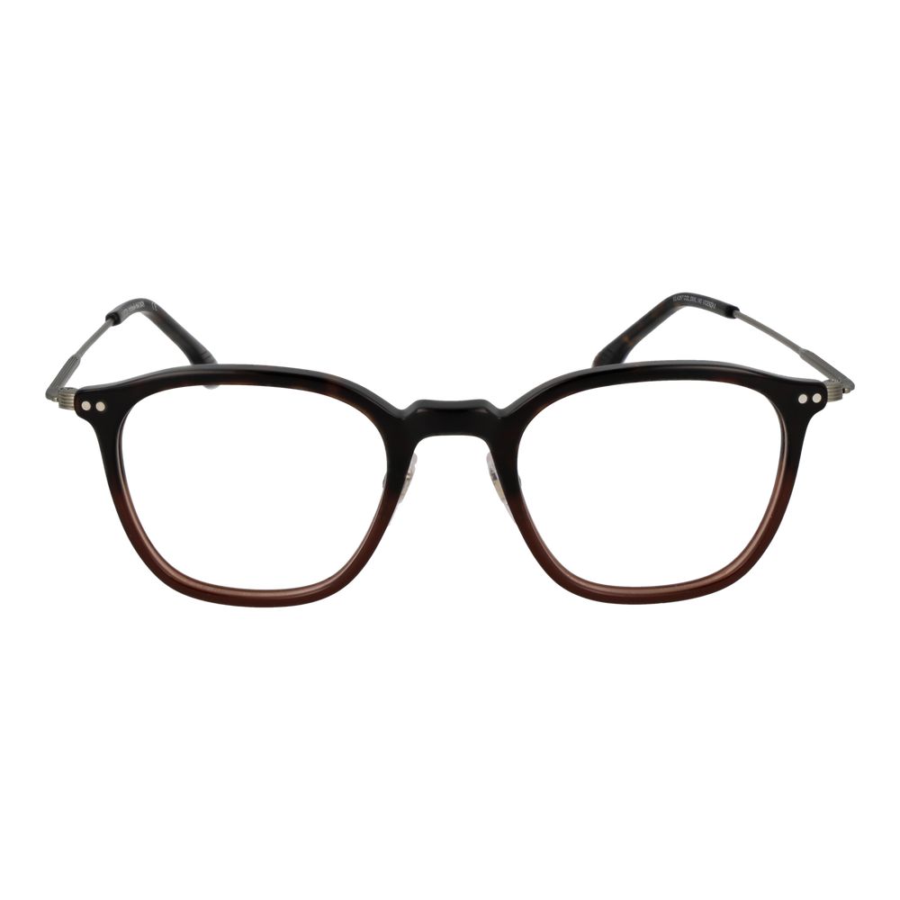 Lozza brown metal glasses frames with clear lenses, featuring a sleek, modern design for stylish eyewear.