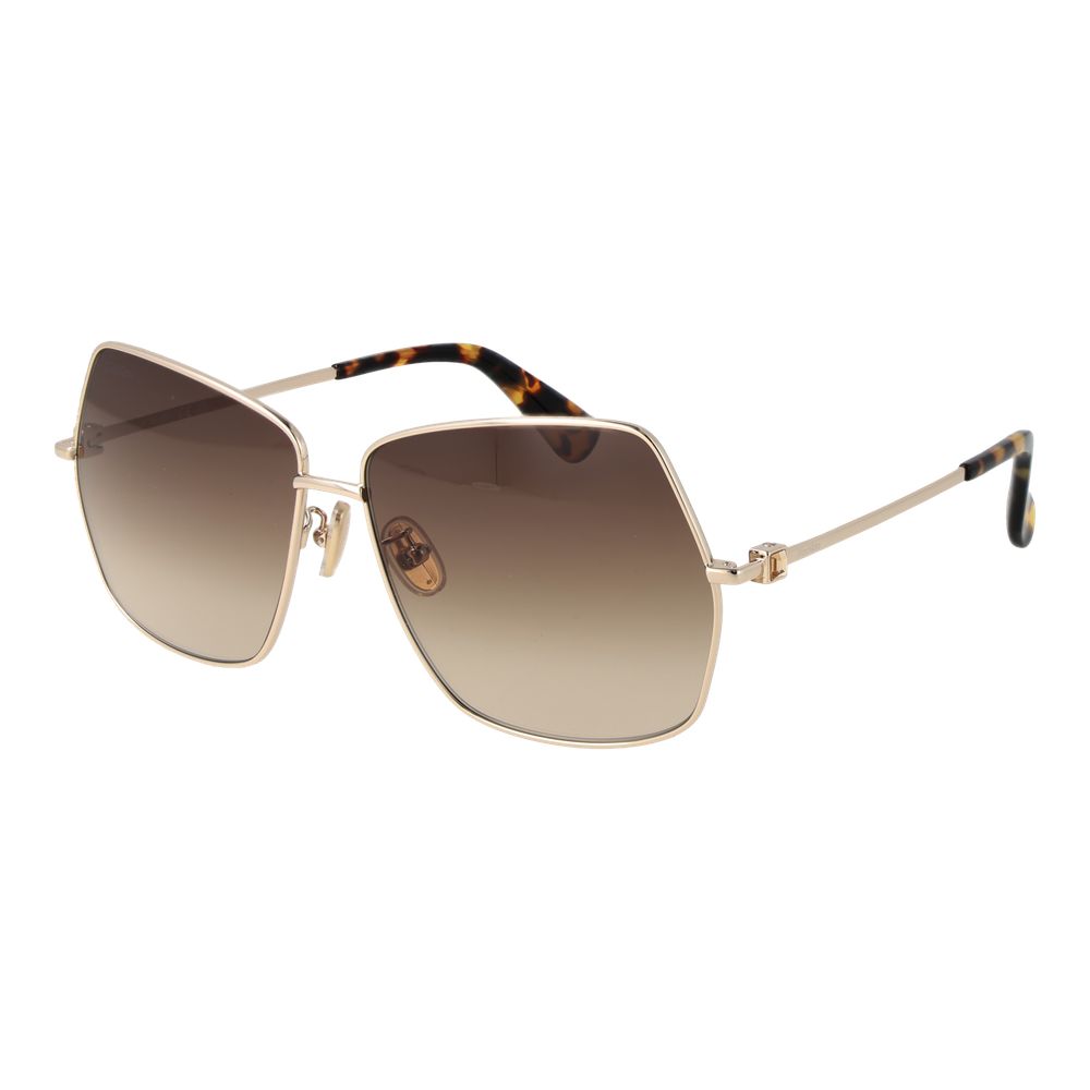 Max Mara gold metal sunglasses with sleek frame and tinted lenses, stylish and elegant eyewear accessory