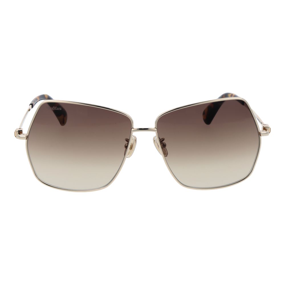 Max Mara gold metal sunglasses with sleek frame and tinted lenses, stylish accessory for sun protection.