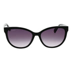 Max Mara black acetate sunglasses with rounded frames and dark tinted lenses, stylish and sophisticated eyewear.