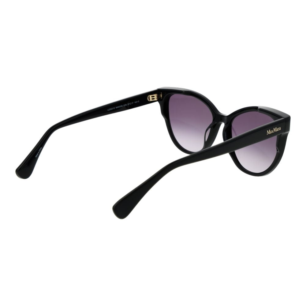 Max Mara black acetate sunglasses with rounded frames and tinted lenses, stylish and elegant for everyday wear.