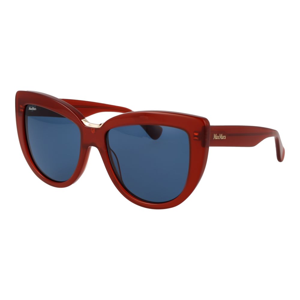 Max Mara red acetate sunglasses with stylish frame and tinted lenses, showcasing a sleek and modern eyewear design.