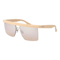 Max Mara beige plastic sunglasses with rounded frames and dark tinted lenses, stylish and lightweight for everyday wear.