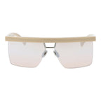Max Mara beige plastic sunglasses with rounded frames and dark tinted lenses, stylish and lightweight for everyday wear.