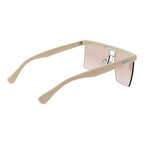 Max Mara beige plastic sunglasses with rounded frames and dark tinted lenses, stylish eyewear for sun protection.