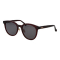 Max Mara burgundy acetate sunglasses with rounded frames and dark lenses, stylish and elegant for sun protection.