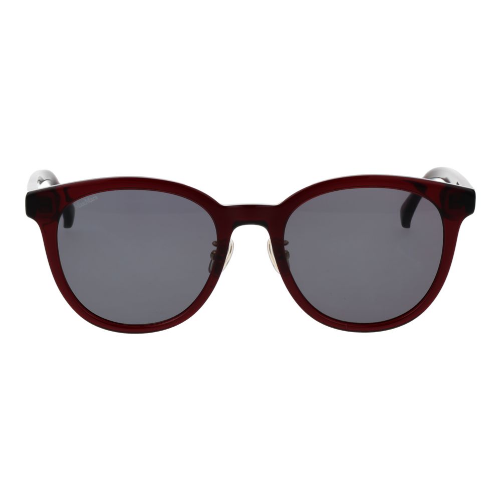 Max Mara burgundy acetate sunglasses with sleek frame and tinted lenses, stylish eyewear for fashion-forward looks.