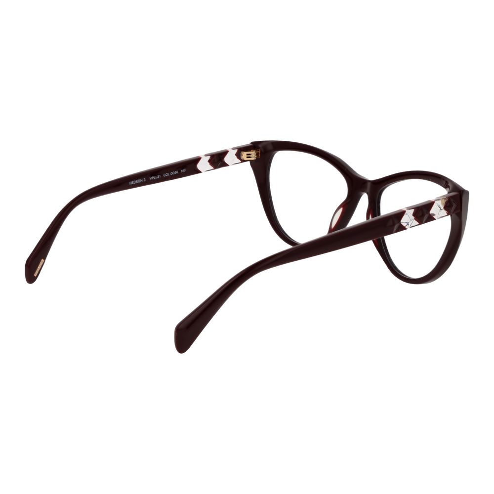 Police Burgundy plastic glasses frames featuring sleek design and modern style, perfect for everyday wear.