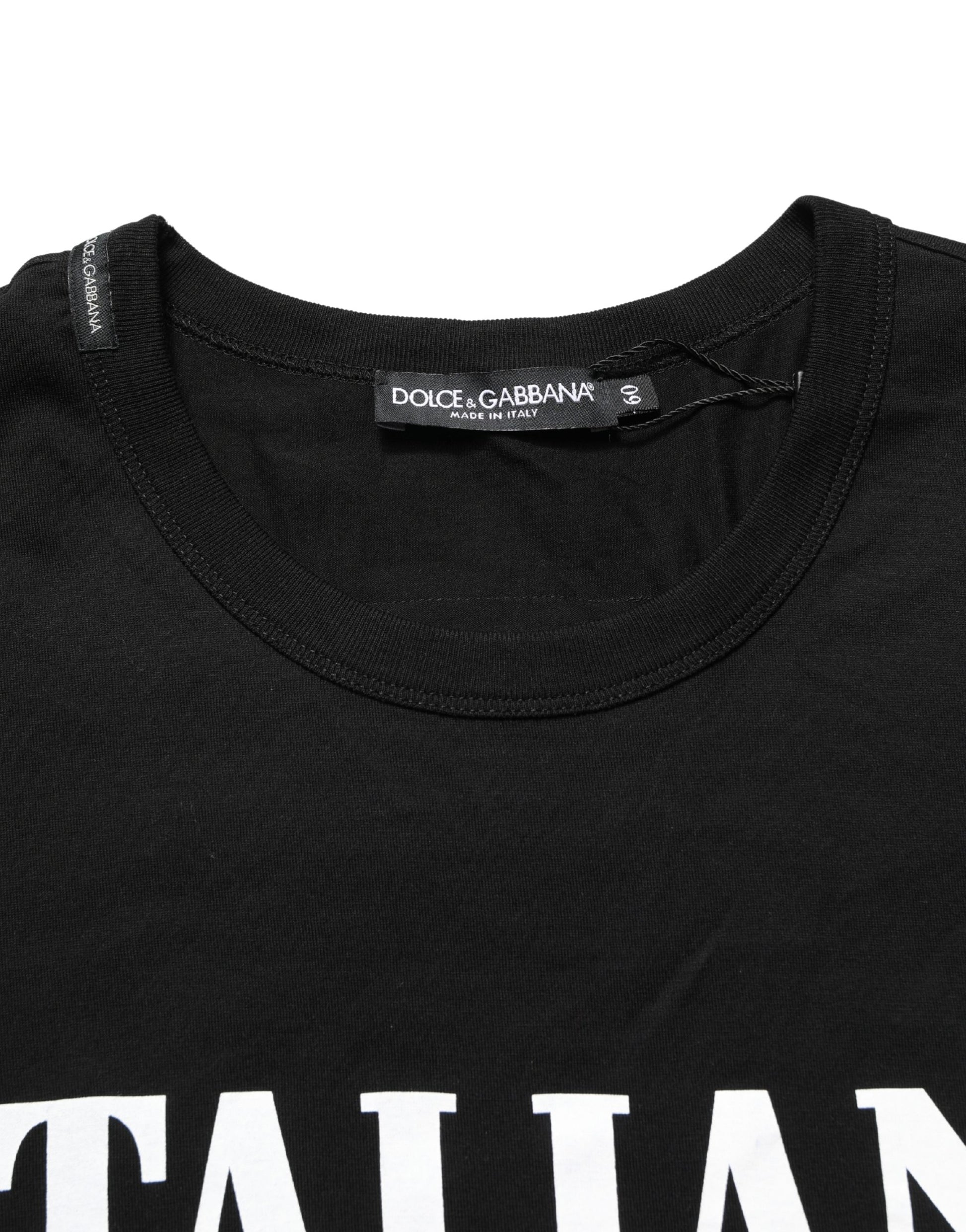 Dolce & Gabbana Black Camouflage Graphic Cotton Crewneck T-shirt Dolce & Gabbana