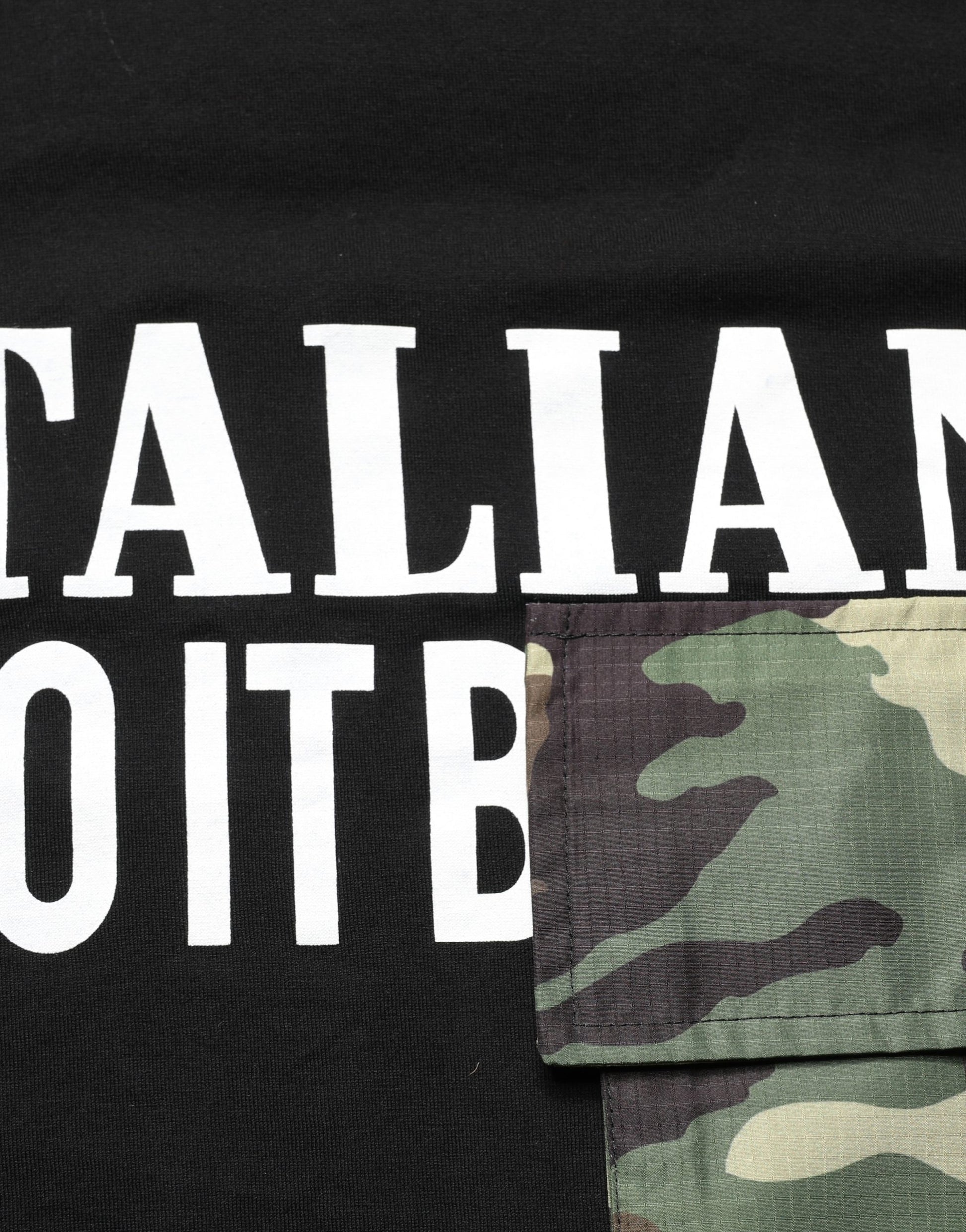 Dolce & Gabbana Black Camouflage Graphic Cotton Crewneck T-shirt Dolce & Gabbana
