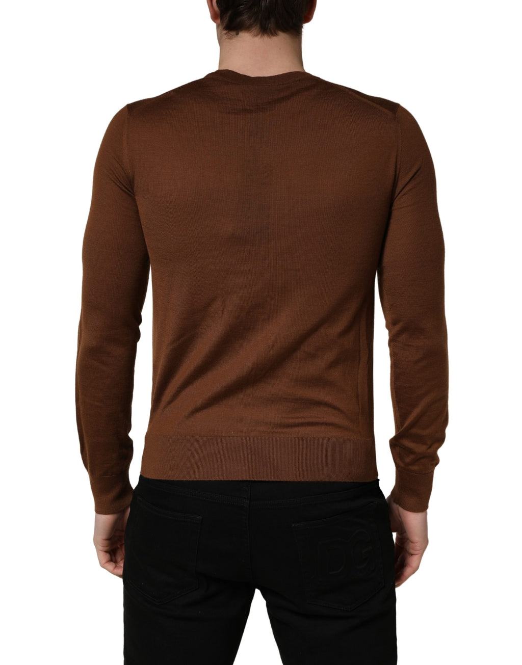 Dolce & Gabbana Brown Cashmere Men Crew Neck Pullover Sweater - Eljoys Fashion 