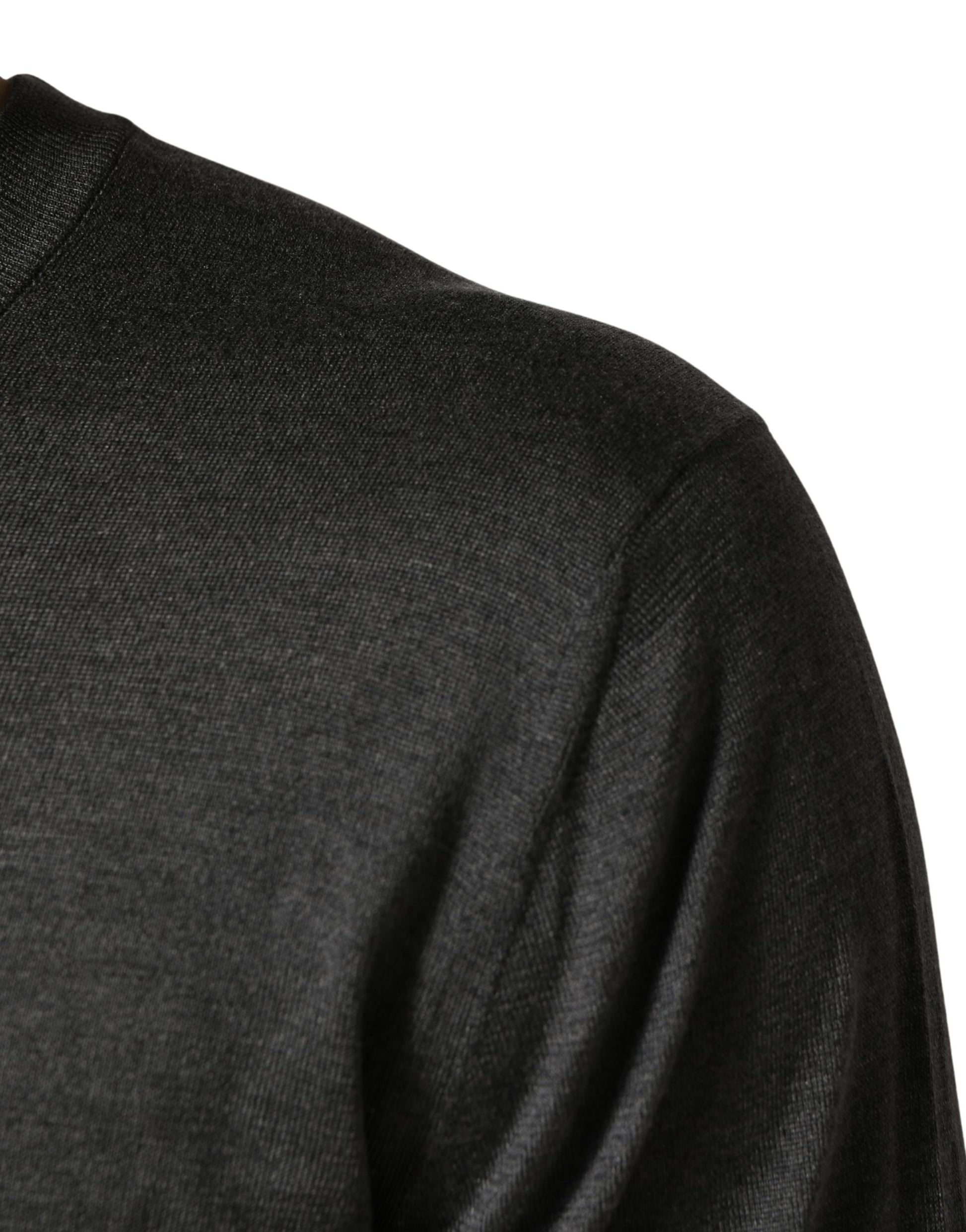 Dolce & Gabbana Gray Long Sleeves Crew Neck Pullover Sweater Dolce & Gabbana
