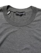 Dolce & Gabbana Gray Long Sleeves Crew Neck Pullover Sweater