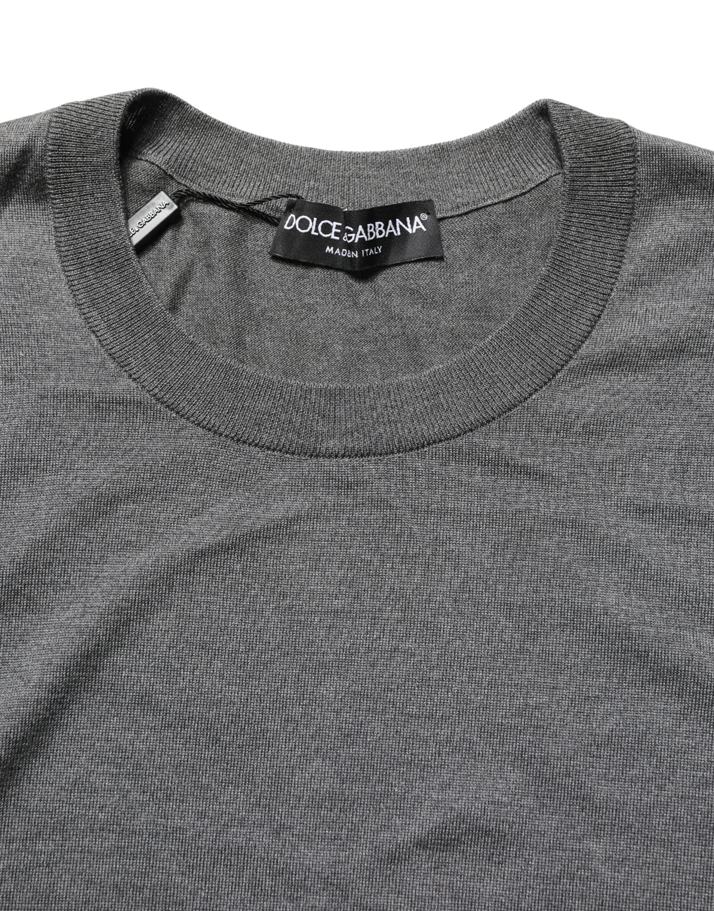 Dolce & Gabbana Gray Long Sleeves Crew Neck Pullover Sweater Dolce & Gabbana