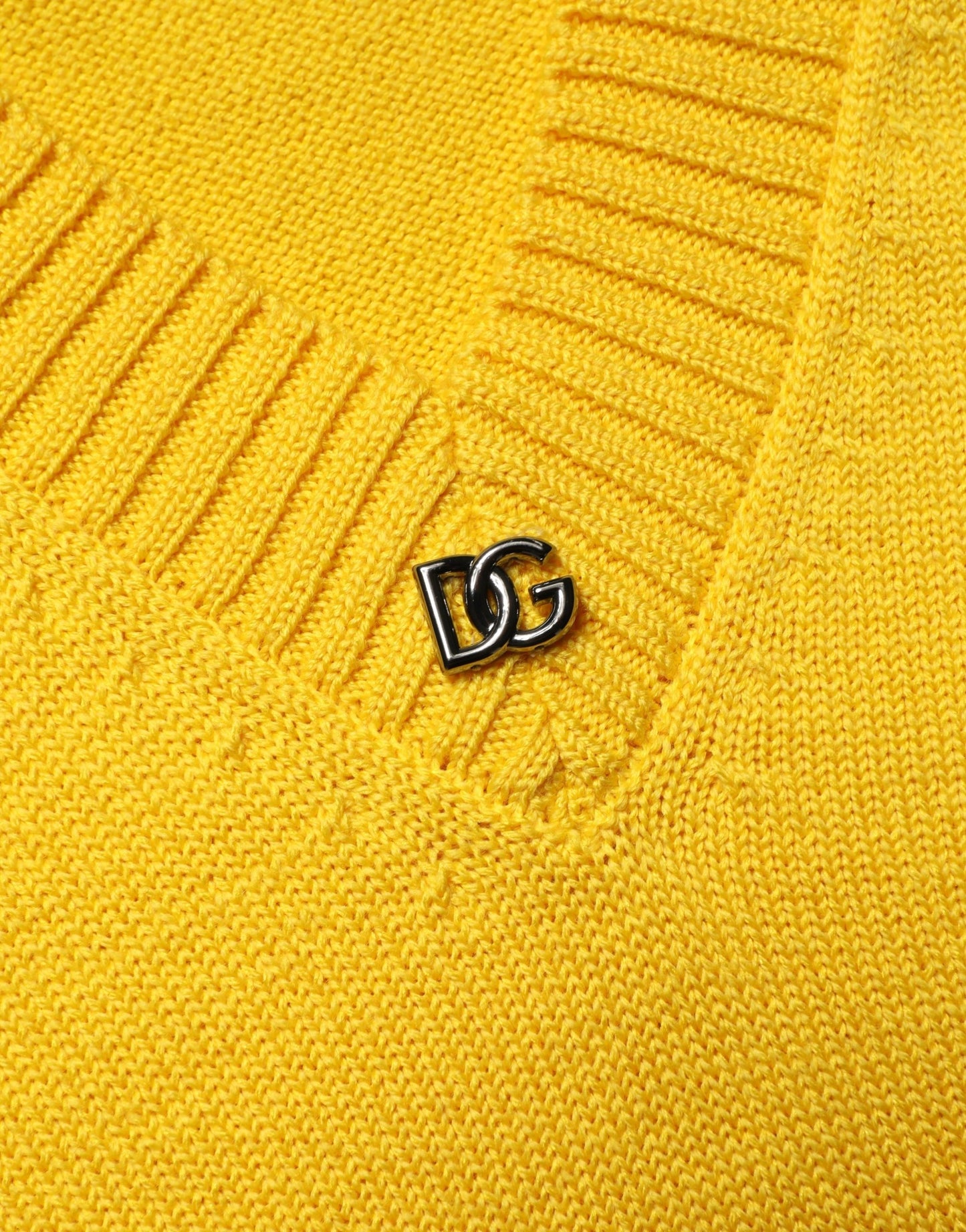 Dolce & Gabbana Wool Knitted V-Neck Pullover Yellow Dolce & Gabbana