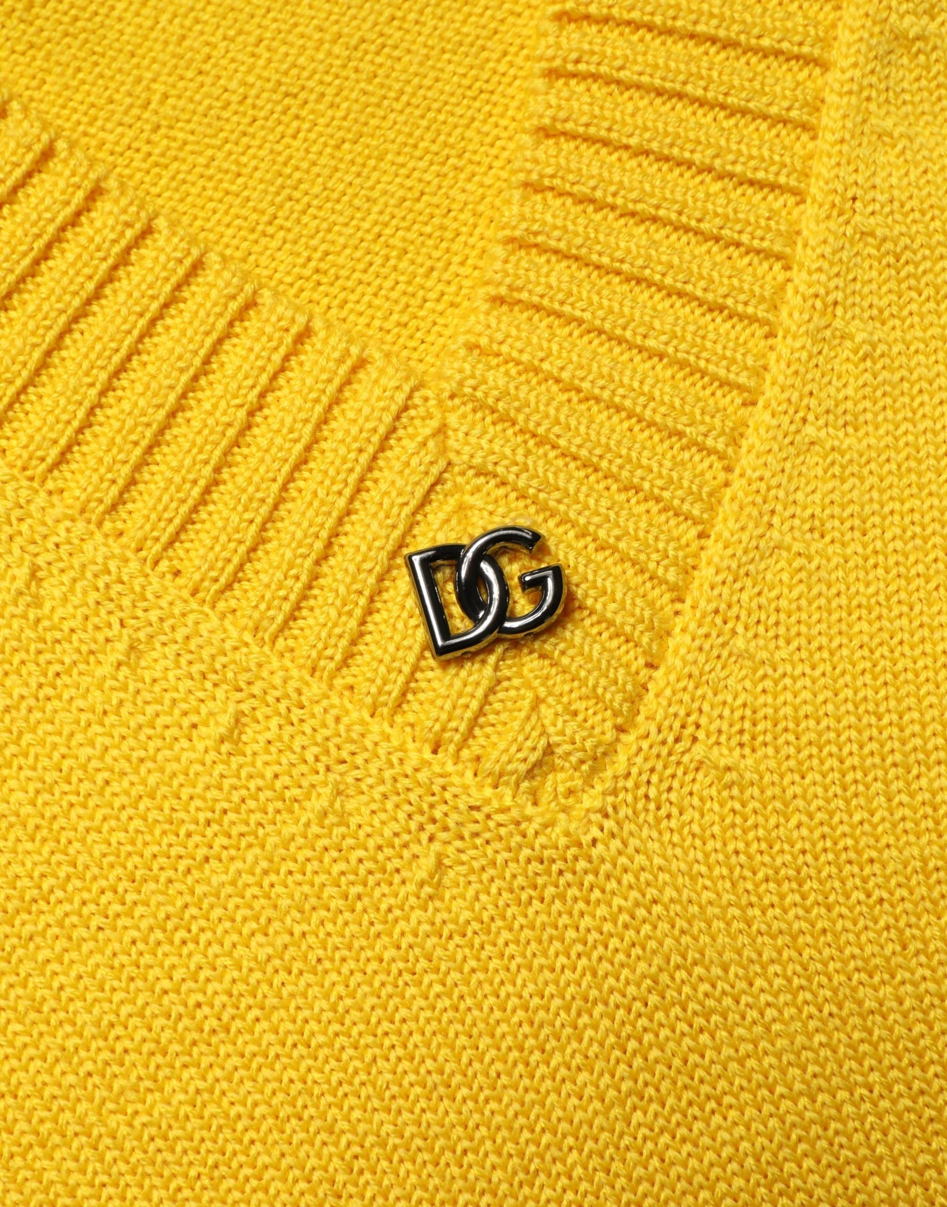 Dolce & Gabbana Wool Knitted V-Neck Pullover Yellow Dolce & Gabbana