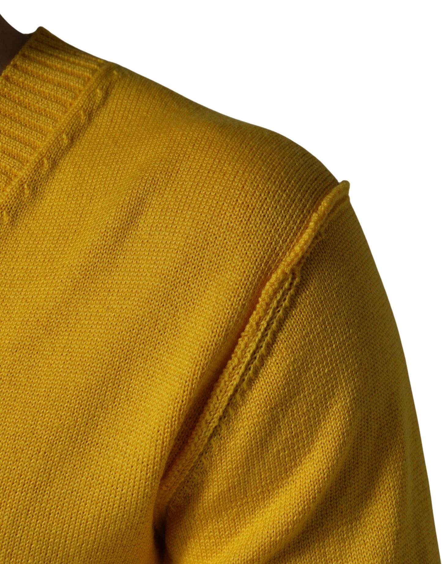 Dolce & Gabbana Wool Knitted V-Neck Pullover Yellow Dolce & Gabbana
