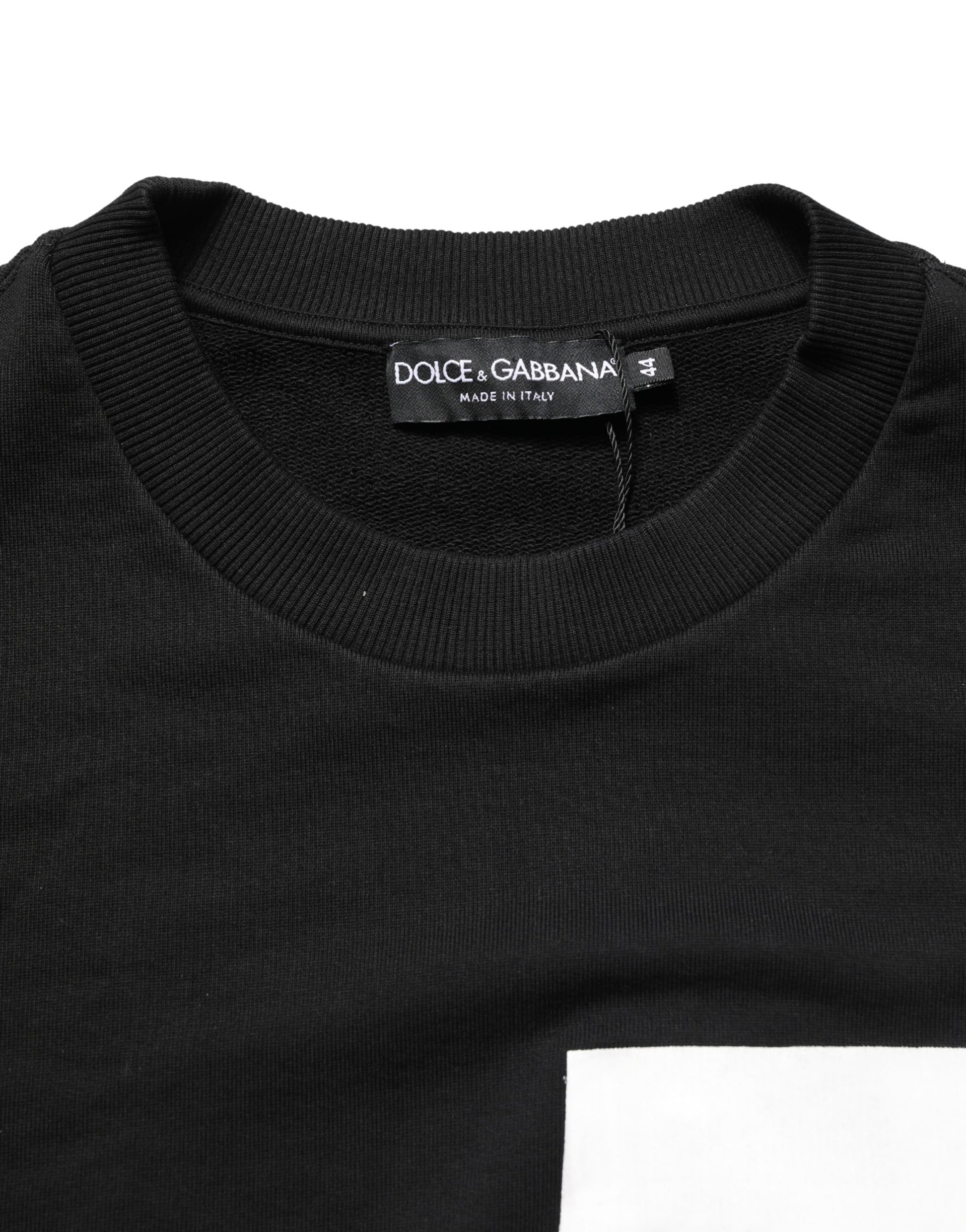 Dolce & Gabbana Black Logo Milano Cotton Sweatshirt Sweater Dolce & Gabbana