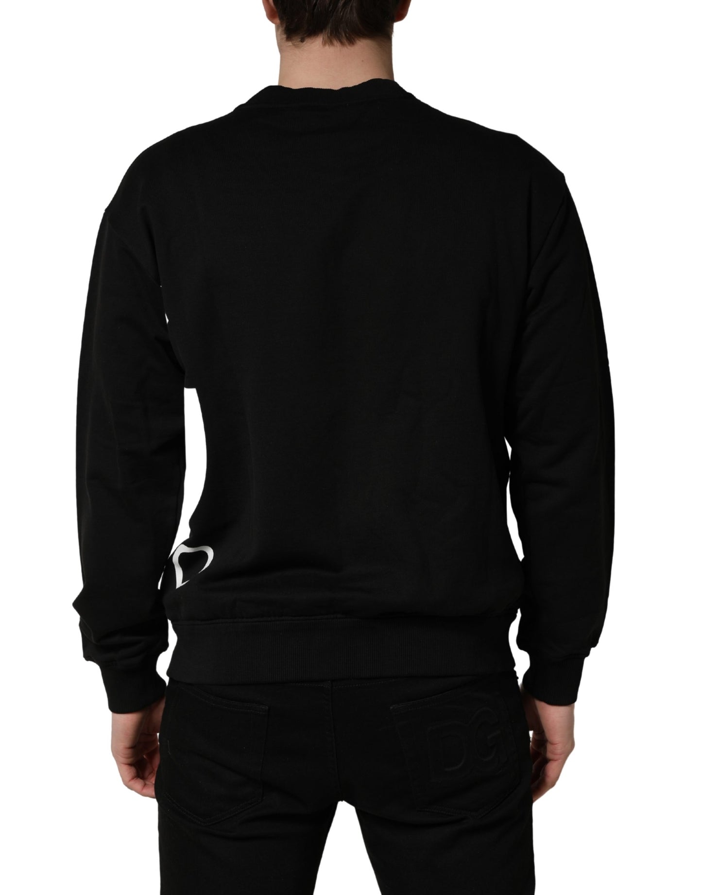 Dolce & Gabbana Black Logo Milano Cotton Sweatshirt Sweater Dolce & Gabbana