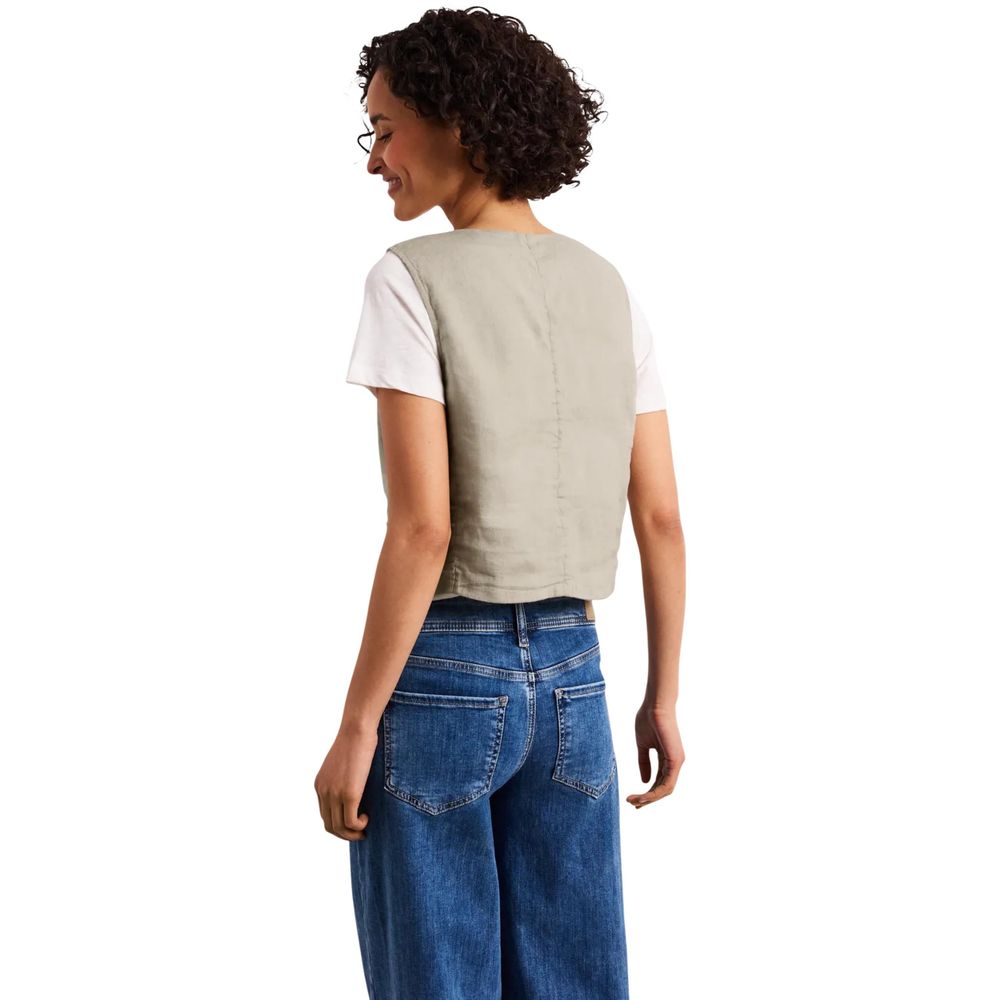 Street One Beige Linen Waistcoat Street One