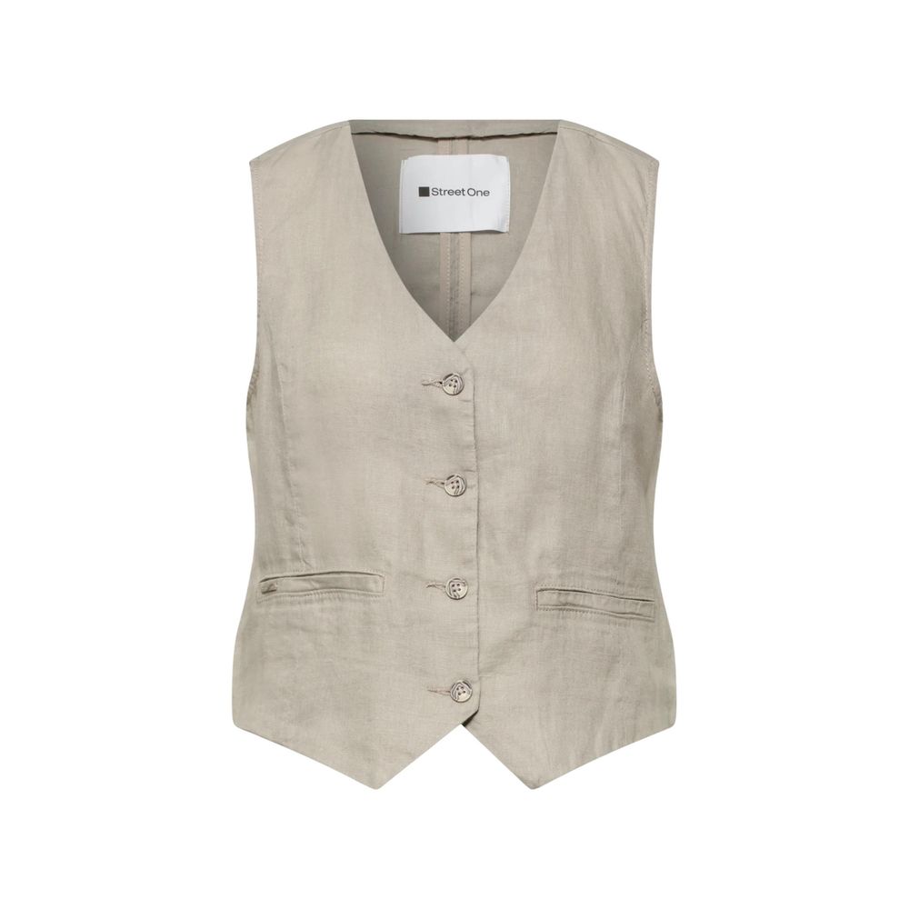 Street One Beige Linen Waistcoat Street One