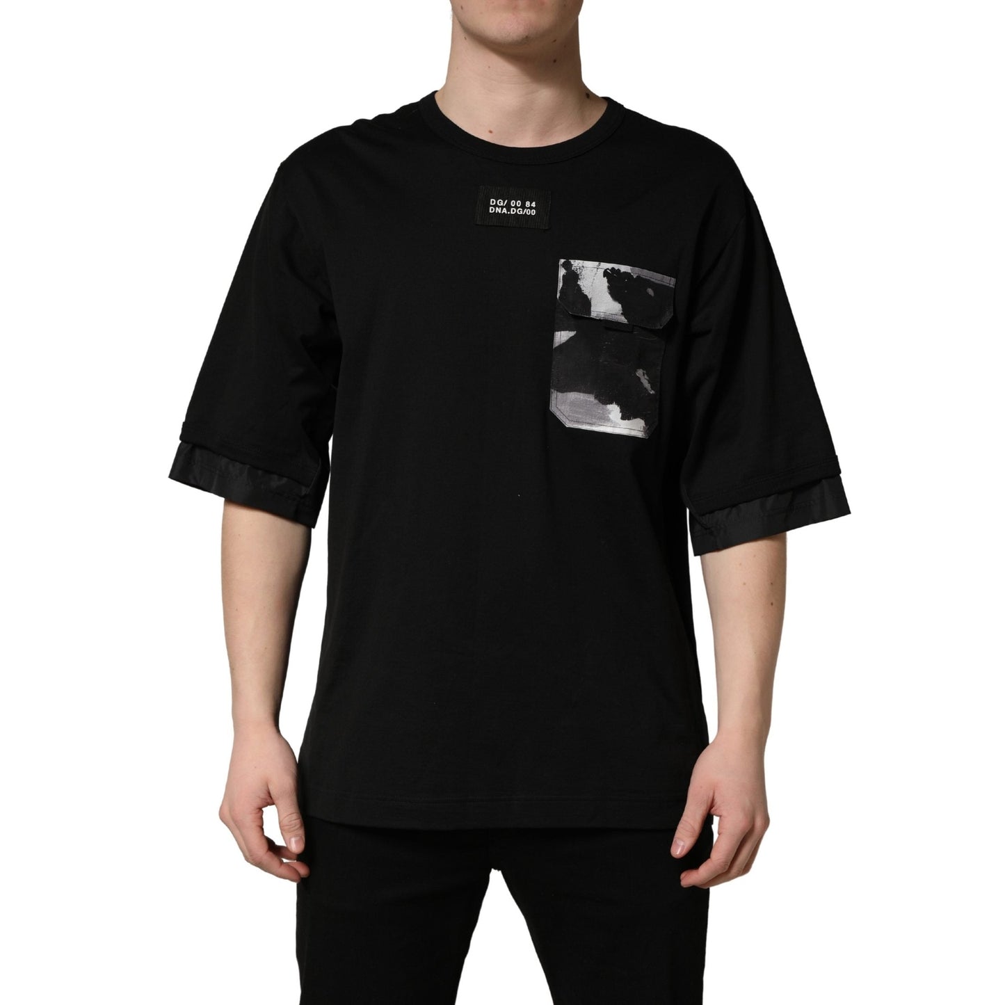 Dolce & Gabbana Black Camouflage Pocket Oversized T-shirt Dolce & Gabbana
