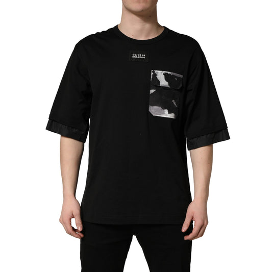 Dolce & Gabbana Black Camouflage Pocket Oversized T-shirt Dolce & Gabbana