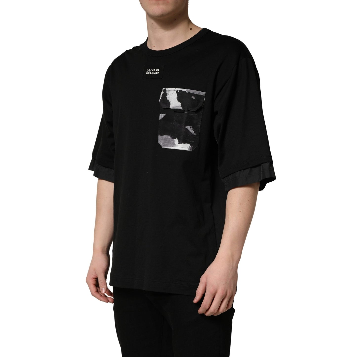Dolce & Gabbana Black Camouflage Pocket Oversized T-shirt Dolce & Gabbana