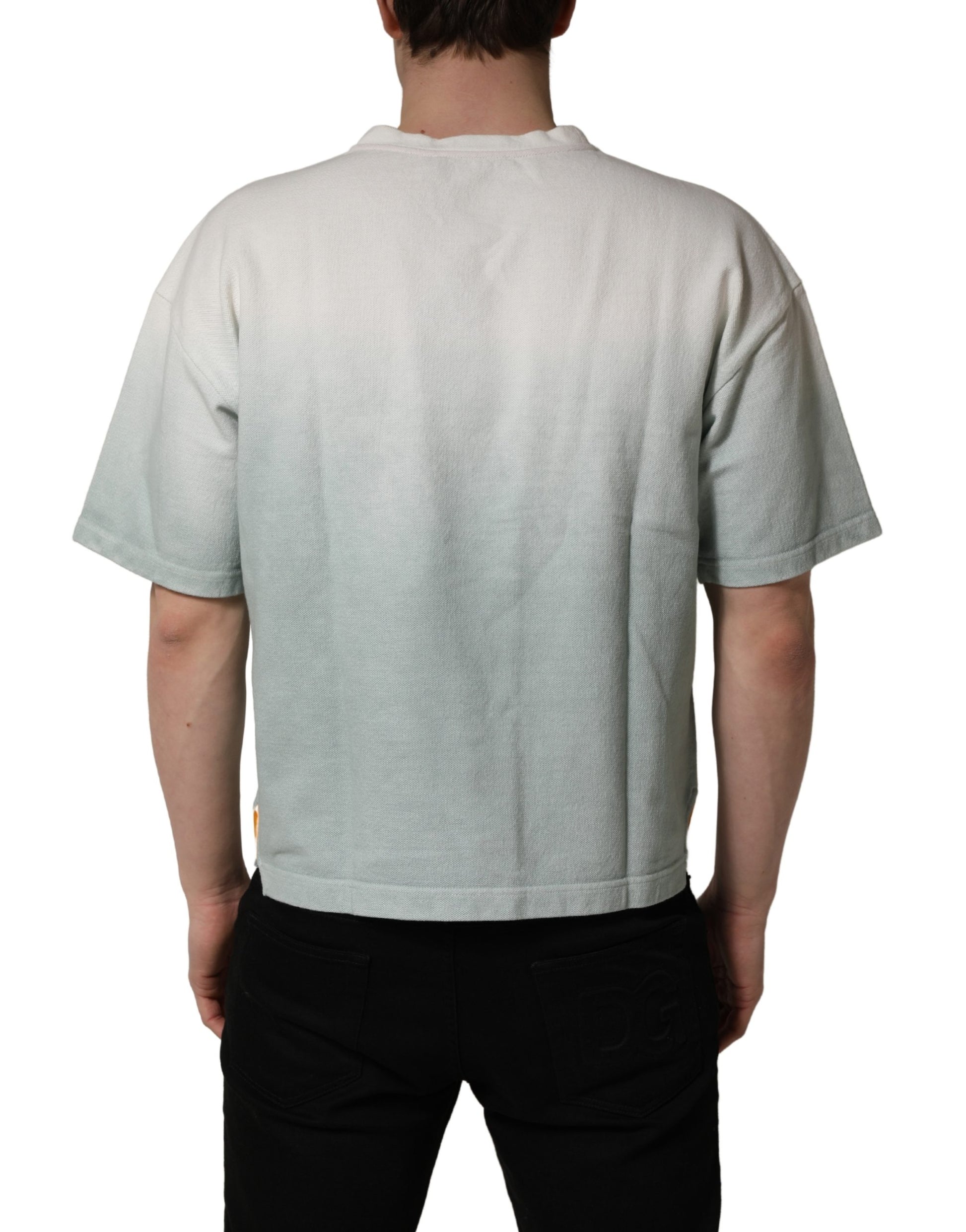Dolce & Gabbana Green Tie-Dye Graphic Print Cotton Crewneck T-shirt Dolce & Gabbana
