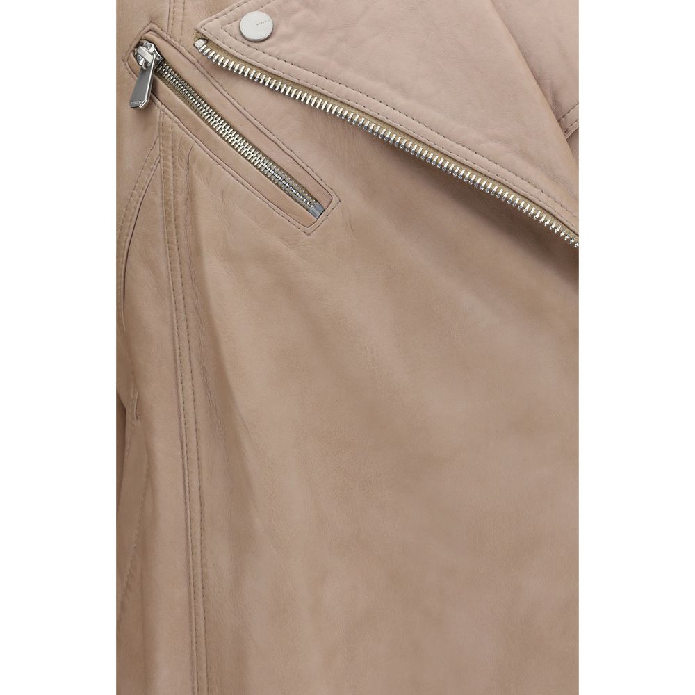 PINKO Beige Leather Jacket PINKO