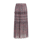 Purple cotton long skirt by Isabel Marant Étoile with a flowing design and subtle pleats, displayed on a neutral background.
