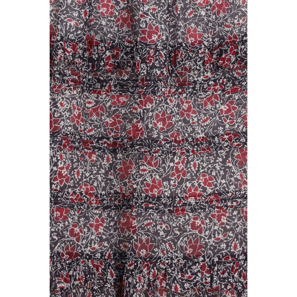 Purple cotton long skirt by Isabel Marant Étoile, flowing fabric and high waist, styled with a casual, bohemian look.