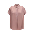 Brunello Cucinelli Multicolor Silk Shortsleeve Shirt Brunello Cucinelli