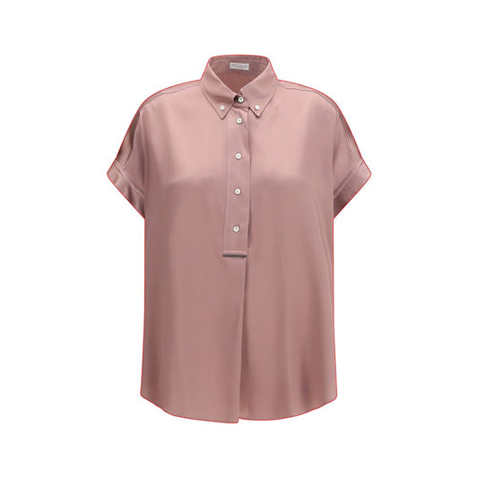 Brunello Cucinelli Multicolor Silk Shortsleeve Shirt Brunello Cucinelli