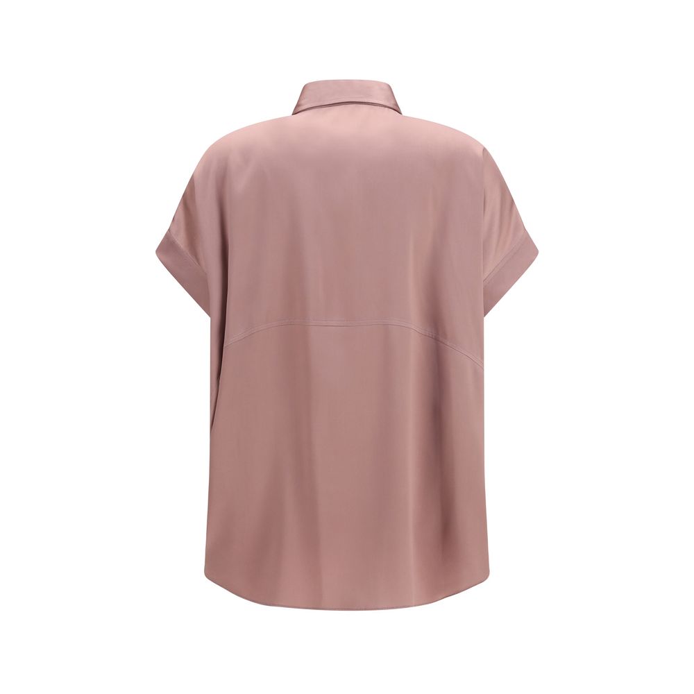 Brunello Cucinelli Multicolor Silk Shortsleeve Shirt Brunello Cucinelli