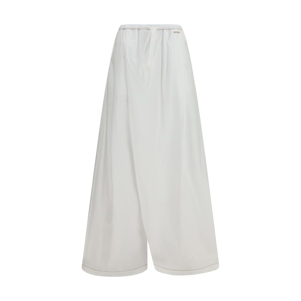 Marni White Cotton Casual Pants Marni