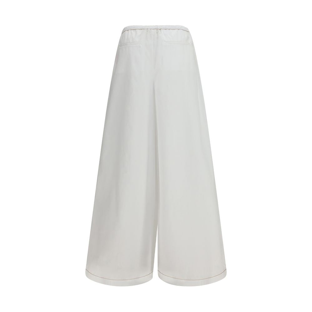 Marni White Cotton Casual Pants Marni