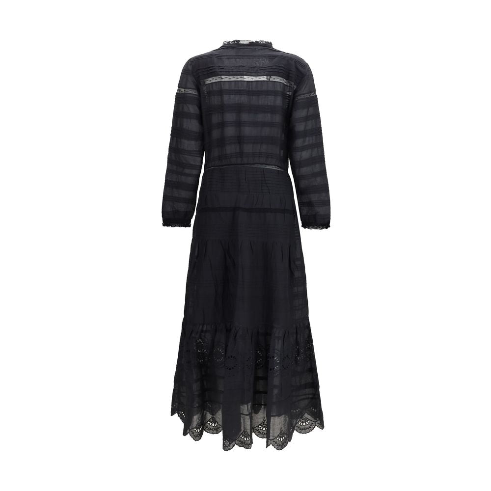 Marant Etoile Black Cotton Casual Dress Marant Etoile